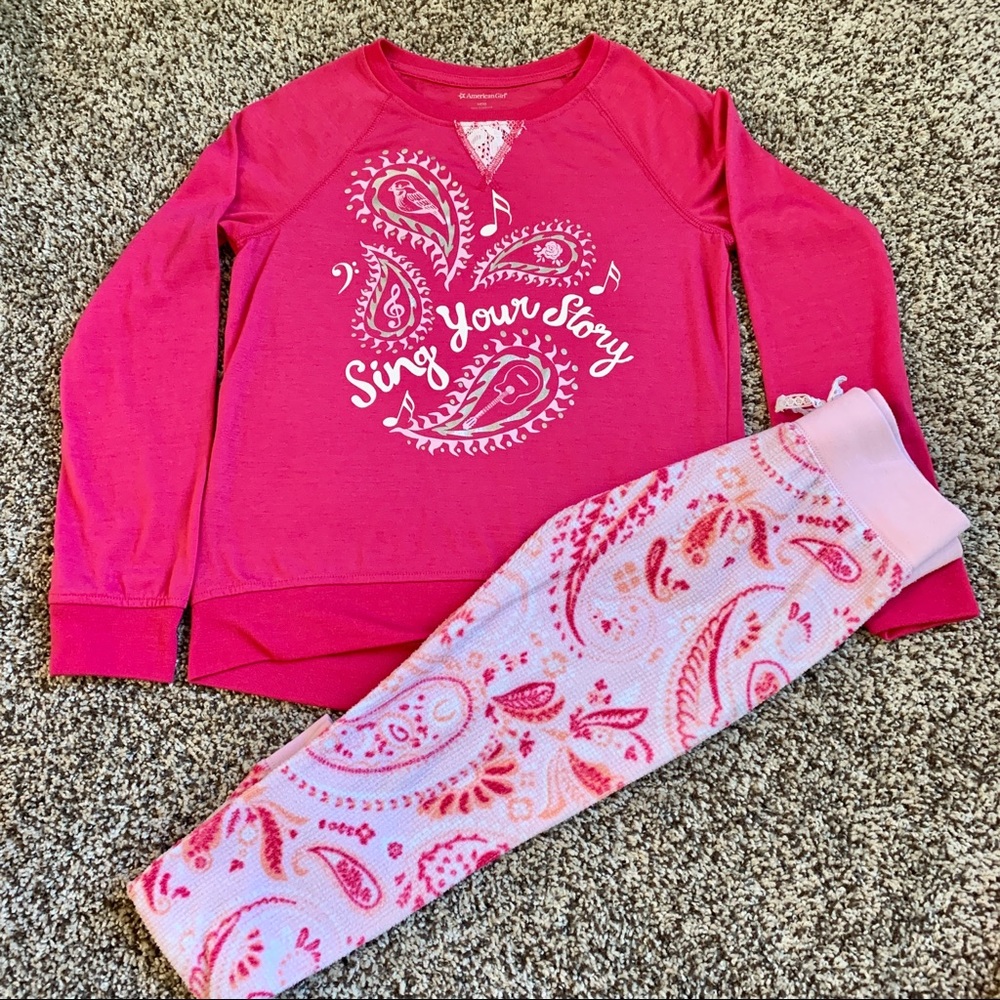 American Girl ‘Tenney’ Pink “Sing Your Story” PJ’s sz 10 EUC